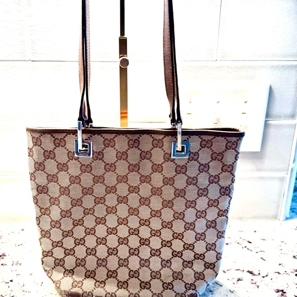 Gucci Brown Monogram Tote Bag - Picture 1 of 9